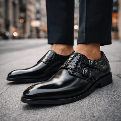 Jorven Leather Monk Shoes