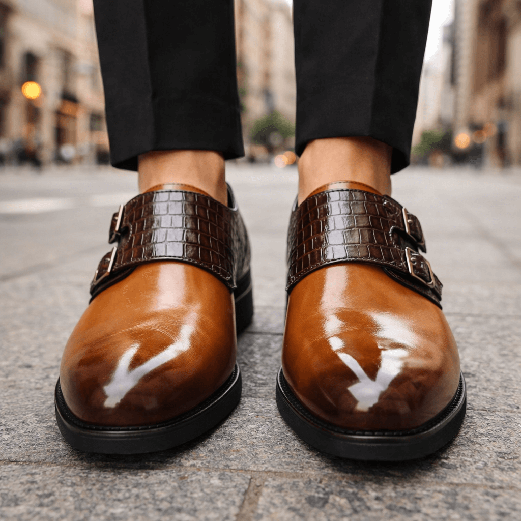Jorven Leather Monk Shoes