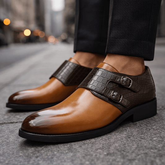 Jorven Leather Monk Shoes