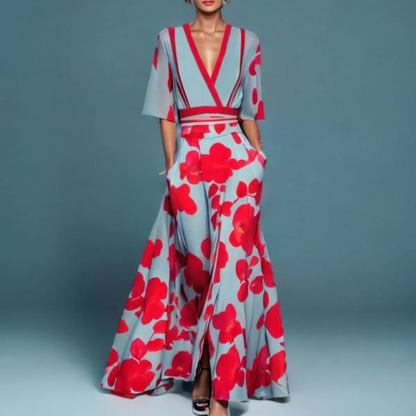 Marielle™ - Elegant Floral Wrap Dress